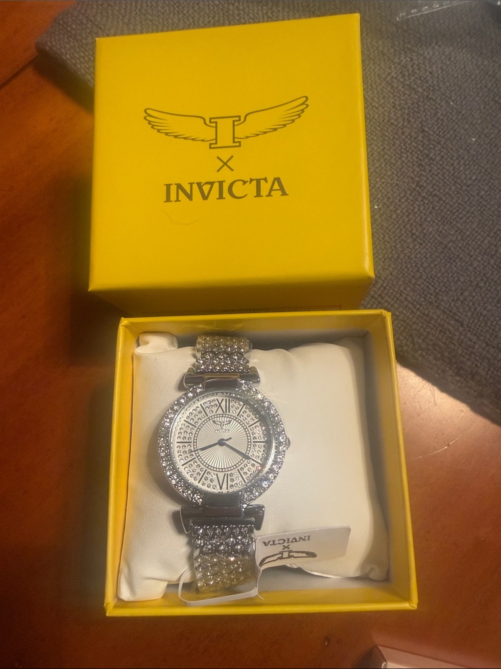 Invicta Silver Crystal-Accented Women's Bracelet Watch